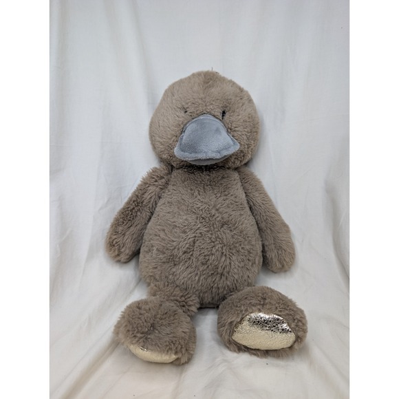 Russ PLATYPUS Brown 15" Plush Gold Feet Stuffed Toy Kellytoy Nursery Baby Shower - Picture 1 of 5